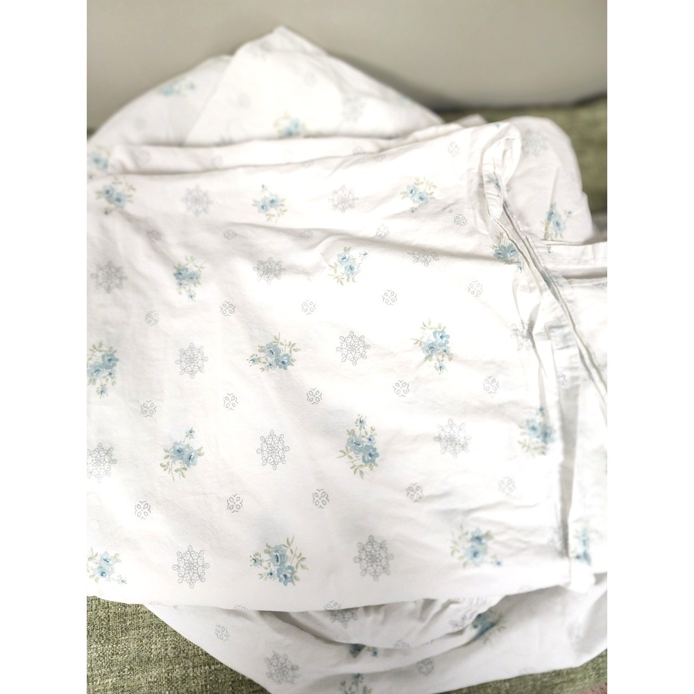 Simply Shabby Chic TWIN ‎ Flat Fitted Sheets Pillowcase   Blue Roses  Floral